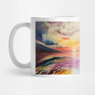 Be a Rainbow, rainbow sunset, sunset print, beach art, colorful sunset, ocean painting, ocean prints, colorful sunset Mug